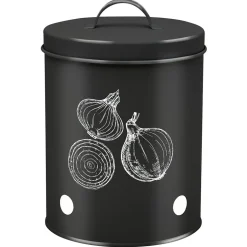 Boîte de conservation pour oignon en métal noir^Gifi Best