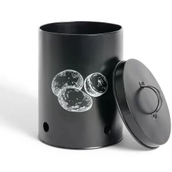 Boîte de conservation pour pommes de terre en métal noir^Gifi