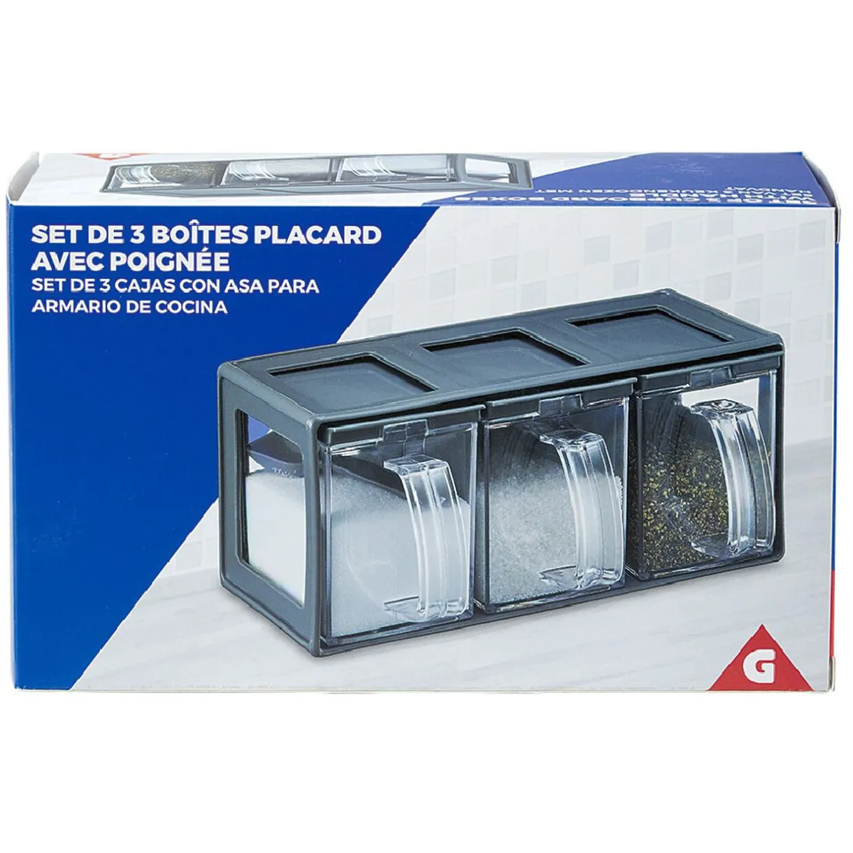 Boîte de cuisine 3 compartiments avec poignée^Gifi Sale