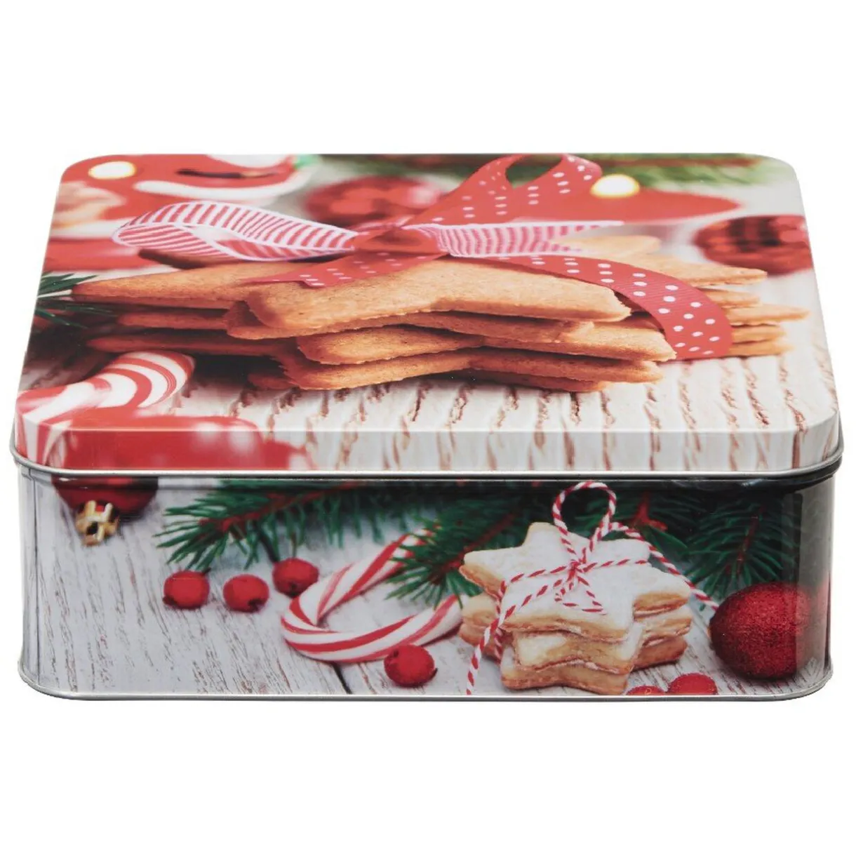 Boîte de Noël carré vintage métal motif biscuit étoile^Gifi Hot