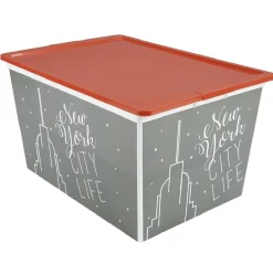 Entretien Du Linge|Gifi Boîte de rangement 50 L design city