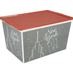 Entretien Du Linge|Gifi Boîte de rangement 50 L design city