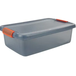 Rangement|Gifi Boîte de rangement 28 L grise et rouge