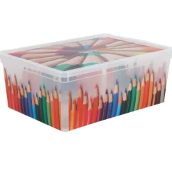 Rangement|Gifi Boîte de rangement 10 L motif crayon