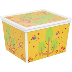 Entretien Du Linge|Gifi Boîte de rangement 27 L motif arbre et oiseaux