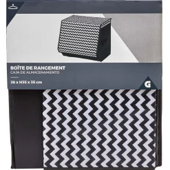 Entretien Du Linge|Gifi Boîte de rangement à ouverture frontale motif chevron H35 cm