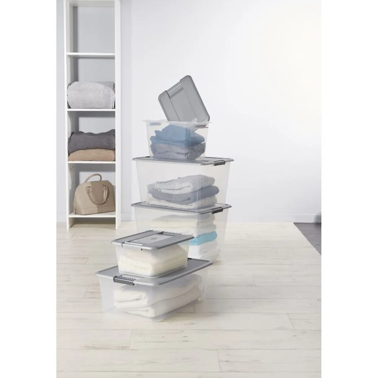 Rangement|Gifi Boîte de rangement A3 Kliker Roller couvercle clips 58 L