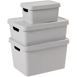 Rangement|Gifi Boîte de rangement avec couvercle grise 3,6 L