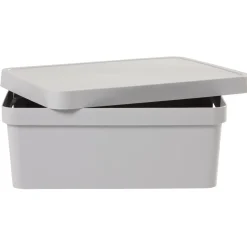 Rangement|Gifi Boîte de rangement avec couvercle grise 11 L