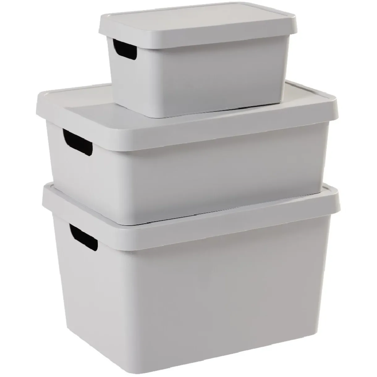 Rangement|Gifi Boîte de rangement avec couvercle grise 11 L