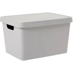 Rangement|Gifi Boîte de rangement avec couvercle grise 17 L