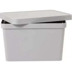 Rangement|Gifi Boîte de rangement avec couvercle grise 17 L