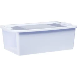 Rangement|Gifi Boîte de rangement avec couvercle lavande transparent 26L