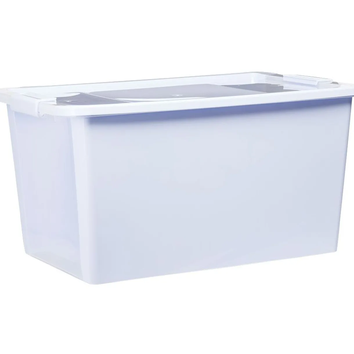 Rangement|Gifi Boîte de rangement avec couvercle lavande transparent 40L