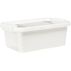 Gifi Boîte de rangement avec couvercle blanc transparent 4L