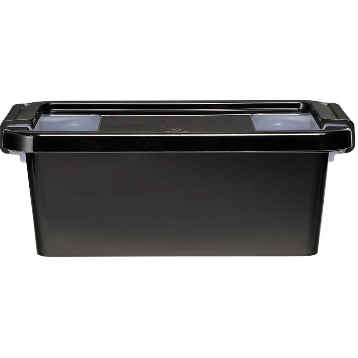 Discount Gifi Boîte de rangement avec couvercle noir transparent 4L