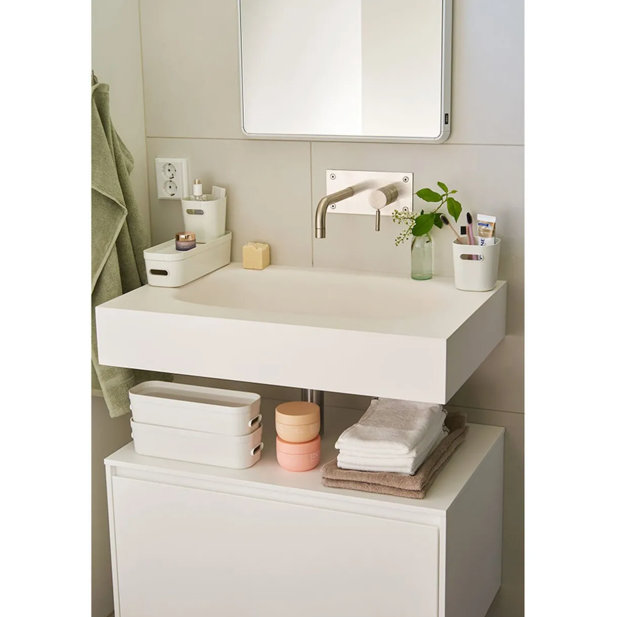 Clearance Gifi Boîte de rangement avec poignée blanc