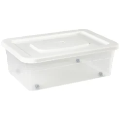 Rangement|Gifi Boîte de rangement avec roulettes et couvercle 25 L