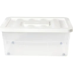 Rangement|Gifi Boîte de rangement avec roulettes et couvercle 46 L