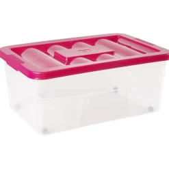 Rangement|Gifi Boîte de rangement avec roulettes et couvercle 46 L