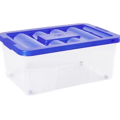 Rangement|Gifi Boîte de rangement avec roulettes et couvercle 46 L