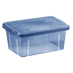 Entretien Du Linge|Gifi Boîte de rangement bleu avec couvercle 4,4L