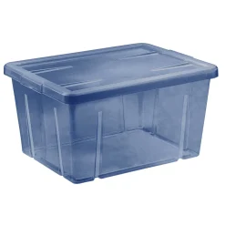 Rangement|Gifi Boîte de rangement bleu avec couvercle 30L