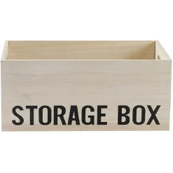 Entretien Du Linge|Gifi Boîte de rangement bois inscription Storage Box H13cm