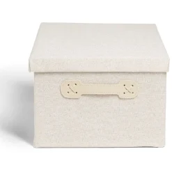 Rangement|Gifi Boîte de rangement coton gris ou beige 40,5xH18x26,5cm
