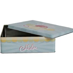 Boîte de rangement cuisine bleue décor glace multicolore^Gifi New