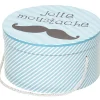 Rangement|Gifi Boîte de rangement déco bleue Jidoo 2.0 moustache