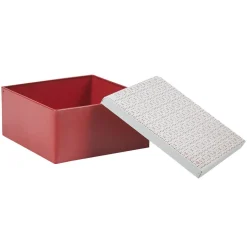 Rangement|Gifi Boîte de rangement déco carrée rouge et blanche