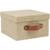 Rangement|Gifi Boîte de rangement décor lin beige 21x21xH12,5cm