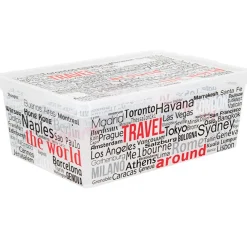 Entretien Du Linge|Gifi Boîte de rangement design noms de villes 10 L