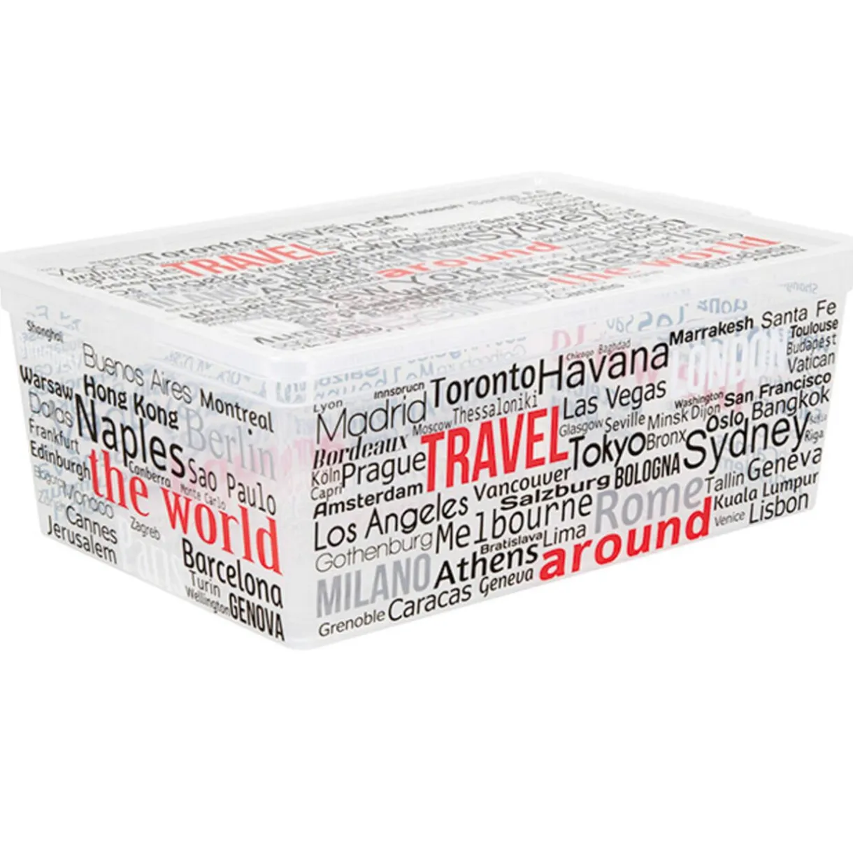 Entretien Du Linge|Gifi Boîte de rangement design noms de villes 10 L