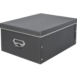 Rangement|Gifi Boîte de rangement en carton gris anthracite petit modèle