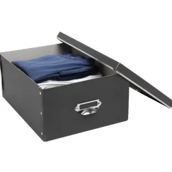 Rangement|Gifi Boîte de rangement en carton gris anthracite petit modèle