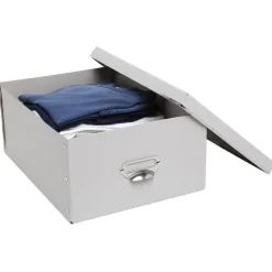 Rangement|Gifi Boîte de rangement en carton gris clair petit modèle