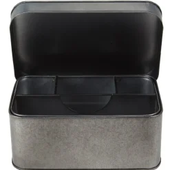 Rangement|Gifi Boîte de rangement en métal gris 4 compartiments
