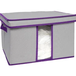 Rangement|Gifi Boîte de rangement et housse sous vide gris violet