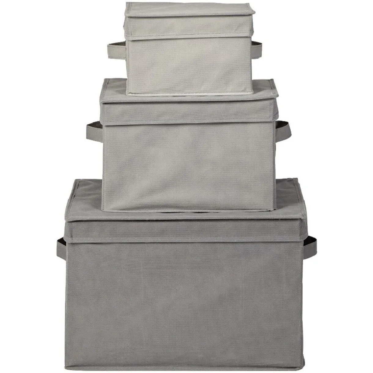 Entretien Du Linge|Gifi Boîte de rangement grise avec couvercle x3