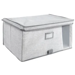 Rangement|Gifi Boîte de rangement grise repliable avec fenêtre