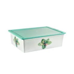 Rangement|Gifi Boîte de rangement motif toucan et feuilles de palmier 27 L