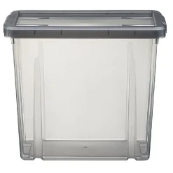 Rangement|Gifi Boîte de rangement noir transparent avec couvercle 8,8L