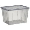 Rangement|Gifi Boîte de rangement noir transparent avec couvercle 18,8L