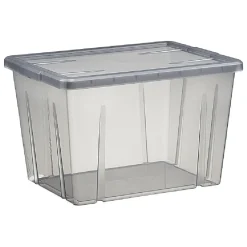 Rangement|Gifi Boîte de rangement noir transparent avec couvercle 18,8L