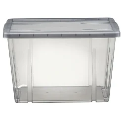 Rangement|Gifi Boîte de rangement noir transparent avec couvercle 18,8L
