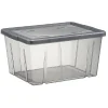 Rangement|Gifi Boîte de rangement noir transparent avec couvercle 30L