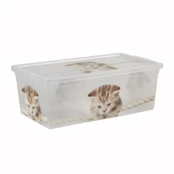 Entretien Du Linge|Gifi Boîte de rangement plastique 6 L design chat ou chiots