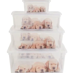 Entretien Du Linge|Gifi Boîte de rangement plastique 6 L design chat ou chiots